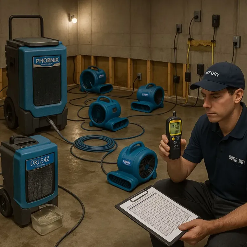 Structural Drying and Dehumidification process in Fenton, MO